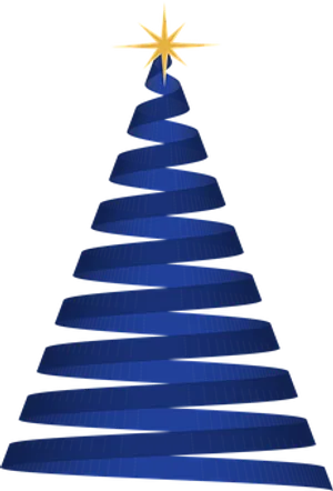 Abstract Blue Christmas Treewith Star PNG image