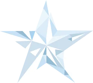 Abstract Blue Crystal Star Vector PNG