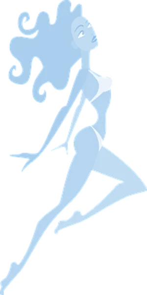 Abstract Blue Female Figure