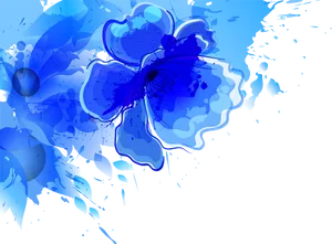 Abstract Blue Floral Design
