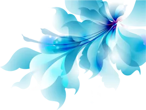 Abstract Blue Floral Vector Design PNG image