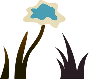 Abstract Blue Flower Illustration