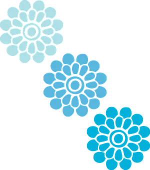Abstract Blue Flower Illustrations