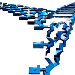 Abstract Blue Fragmented Structure PNG