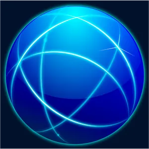 Abstract Blue Glowing Sphere PNG image