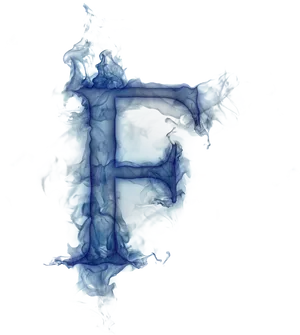 Abstract Blue Ink Letter F