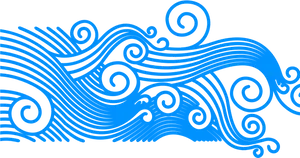 Abstract Blue Ocean Waves Graphic PNG image