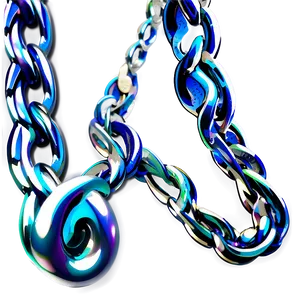 Abstract Blue Swirl Chain Art PNG image