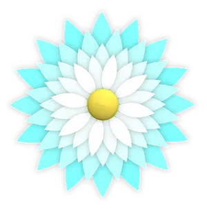 Abstract Blueand White Flower Graphic