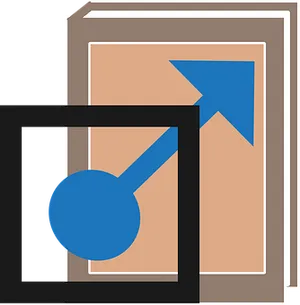 Abstract Bookand Magnifying Glass Icon