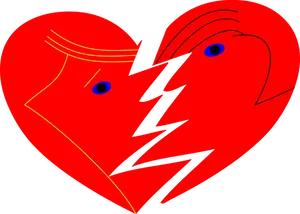 Abstract Broken Heart Illustration