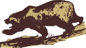 Abstract Brown Bear Illustration