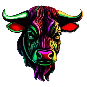 Abstract Bull Art PNG 39