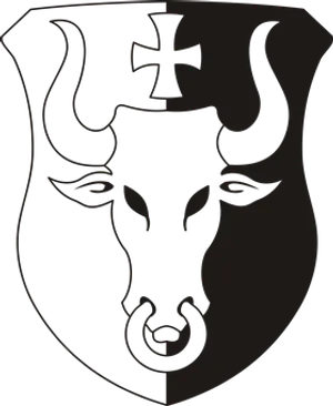 Abstract Bull Shield Emblem