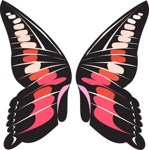 Abstract Butterfly Wings Artwork PNG image