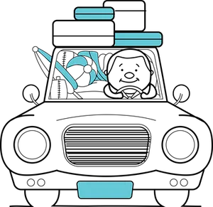 Abstract Car Outline Art