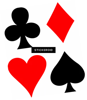 Abstract Card Suits Red Black