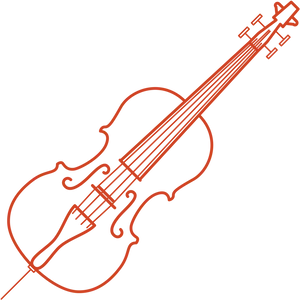 Abstract Cello Outline Art PNG image