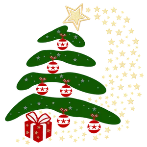 Abstract Christmas Treeand Gifts PNG image