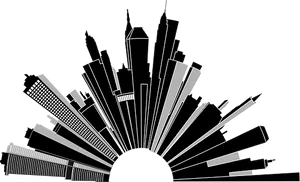 Abstract Cityscape Silhouette PNG image