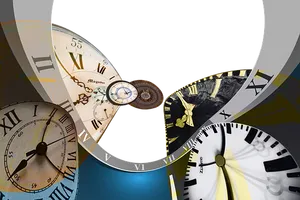Abstract Clock Collage PNG image