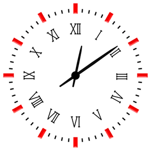 Abstract Clock Face Red Markers PNG image