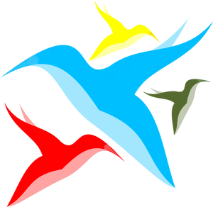Abstract Colorful Birds Vector