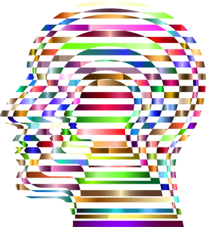 Abstract Colorful Head Sculpture PNG image