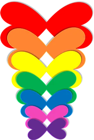 Abstract Colorful Heart Shapes Rainbow Vertical PNG image