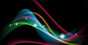 Abstract Colorful Light Waves PNG image