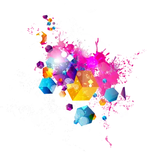 Abstract Colorful Splatter Explosion PNG image