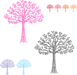 Abstract Colorful Trees Vector