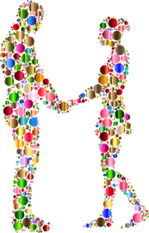 Abstract Couple Holding Hands