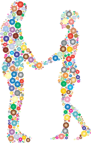 Abstract Couple Silhouette Bubbles.jpg PNG image