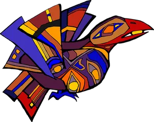 Abstract Cubist Bird Artwork