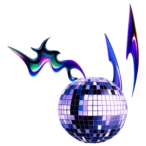 Abstract Disco Ballwith Colorful Waves PNG