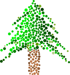 Abstract Dotted Christmas Tree PNG image