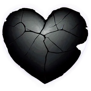 Abstract Expressionist Black Broken Heart PNG 76 PNG
