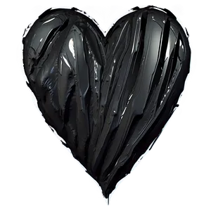 Abstract Expressionist Black Broken Heart PNG Fam33 PNG