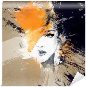 Abstract Female Portrait Artwork PNG image
