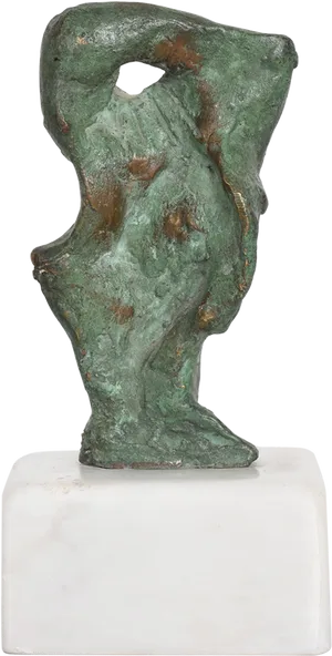 Abstract Figure Sculptureon Marble Base PNG image