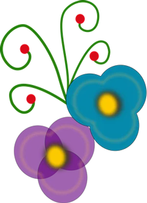 Abstract Floral Artwork PNG image