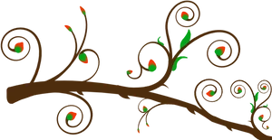 Abstract Floral Branch Design PNG image