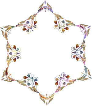 Abstract Floral Frame Design PNG