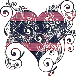 Abstract Floral Heart Design
