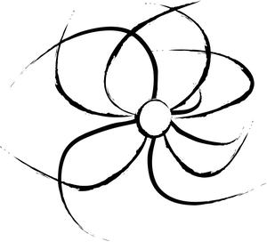Abstract Floral Lineart Design PNG