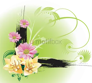 Abstract Floral Vector Design PNG image