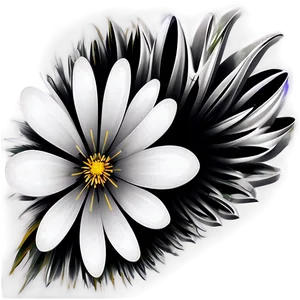Abstract Flower Black And White Png 05252024 PNG image