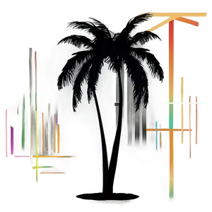 Abstract Geometric Black Palm Tree Png Sie PNG image