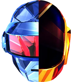 Abstract Geometric Daft Punk Helmet PNG image